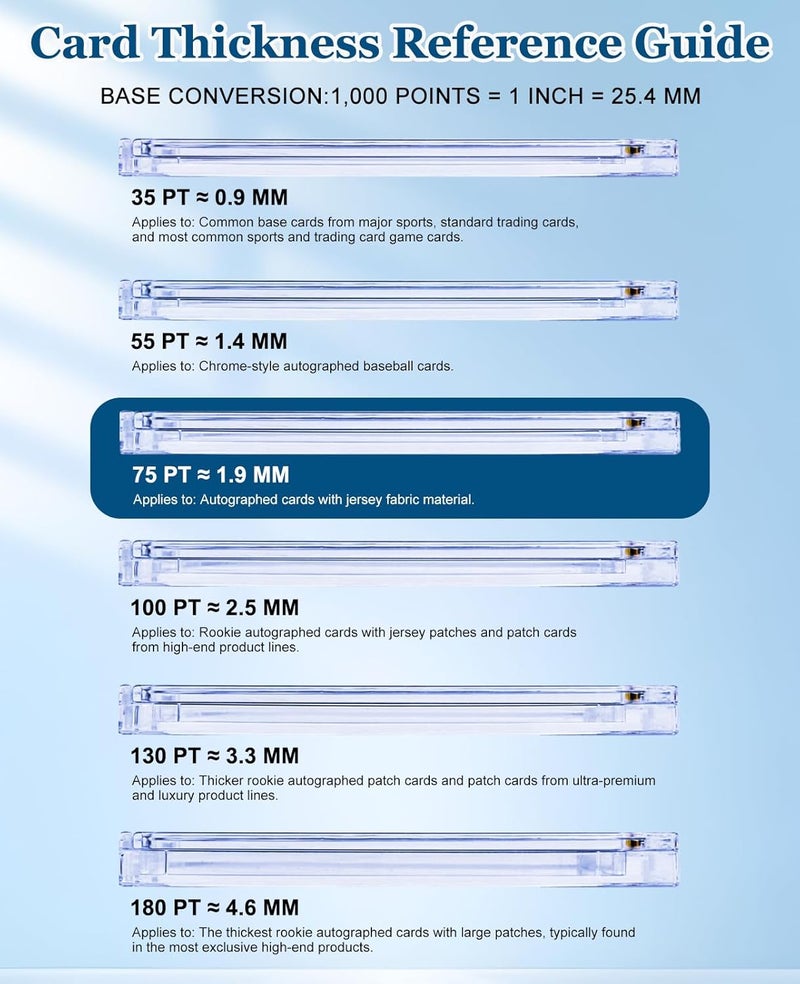 YZtree 75 pt One Touch Card Holder: 50ct Magnetic Card Cases for Trading Cards, U-V Protection Hard Cards Sleeves Case for Sports Game Cards, Football, Baseball - Image 3